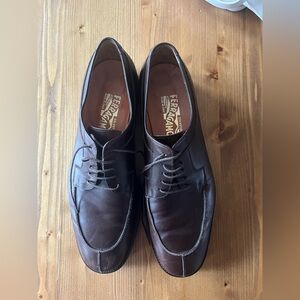 Salvatore Ferragamo Men's Brown Leather Derby Shoes